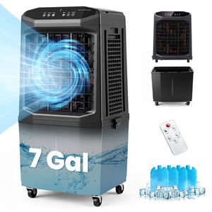 1800 CFM Evaporative <b>Portable</b> Air Cooler 7 Gal Detachable Water Tank ROHS Certified for Household Use AU/EU Plug <b>AC</b> Power Source - Product Image 4
