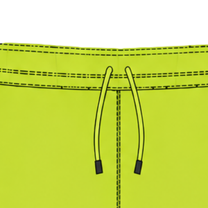 Shorts de rugby jaune néon et noir, taille élastique avec cordon de serrage, uniforme d'équipe rayé, personnalisable, respirant, pour l'entraînement et la performance athlétique - Product Image 5