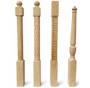 Columna de Escalera de Lujo en Madera de Roble Rojo Sólido, Soporte Decorativo para Barandilla de Escalera, Moderno, Duradero y Ecológico - Product Image 2
