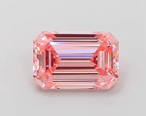 Diamant rose vif fantaisie taille émeraude de 2,12 carats, CVD, clarté VS2, polissage excellent, pierre cultivée en laboratoire, pour bijoux sur mesure - Product Image 4