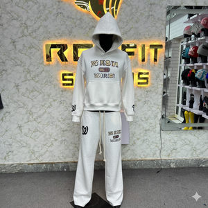 ชุดวอร์มมีฮู้ดสำหรับผู้ชาย REXFIT SPORTS เสื้อแขนยาวและกางเกงขายาว พิมพ์ลายตัวอักษร ดีไซน์ลำลองสำหรับฤดูใบไม้ร่วง ทรงปกติ - Product Image 5