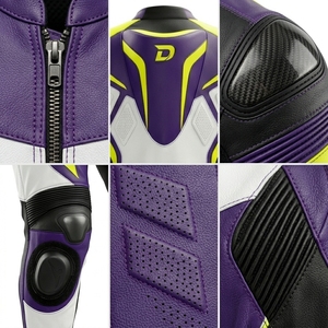 Combinaison en cuir personnalisée pour la course moto, équipement de moto en gros OEM, vêtements de protection pour la course sur circuit, gants, bottes, chaussures - Product Image 6