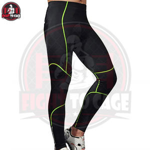 Leggings Deportivos Personalizados con Logotipo Impreso en Negro y Verde para Hombre, Ropa Deportiva para Fitness, Running, MMA y BJJ - Product Image 2