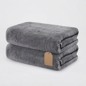 <b>Purple</b> Coral Fleece Blanket Solid Color Rectangle Skin-Friendly Home Use Adult Bath <b>Towel</b> Set - Product Image 5