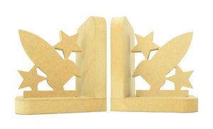 <b>Rainbow</b> Cloud <b>Wooden</b> Bookends Decorative Page Holders for Home Office Kids Room Library Display - Product Image 3