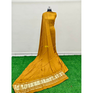 Sari de Seda Gajji Pura de Primera Calidad con Diseño Bandhani, Sari Tradicional Indio para Bodas - Product Image 1