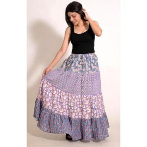 Cotton <b>Patchwork</b> Printed Full Length Maxi <b>Skirt</b> Handmade Boho Festival <b>Skirt</b> for Women - Product Image 2