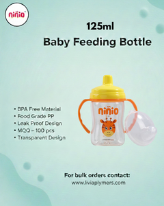 Bouteille de lait pour bébé Livia Polymer de haute qualité, 125 ml, anti-colique, anti-fuite, sans BPA, biberon pour nourrissons, col large et souple - Product Image 2