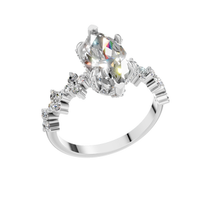 Wholesale S925 Sterling <b>Silver</b> Marquise Cut Moissanite Diamond Bridal Fine Jewelry Set Rhodium Plated Party Wedding <b>Rings</b> - Product Image 1