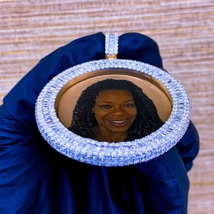 High Quality Custom <b>Photo</b> Pendant Charm 925 Silver Plated Moissanite Micro Insert Luxury Hip Hop Style Unisex <b>Jewelry</b> - Product Image 3