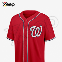 Maillot de baseball personnalisé pour homme XEEP XC-BBU-15 à manches courtes, respirant, en polyester, coupe athlétique, pour l'entraînement et les matchs