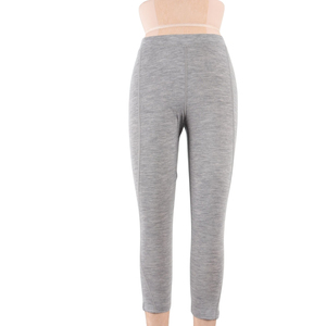 Mid Waist Gray Plaid Capris Leggings 100% <b>Wool</b> Knitted Stretch Women's Formal Style All Seasons Wear - Product Image 4