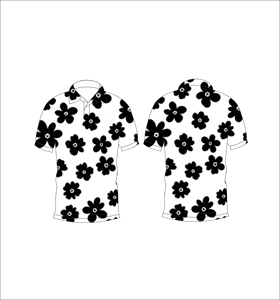 Polo à imprimé floral blanc et noir pour hommes, chemise décontractée à manches courtes, mode été - Product Image 6