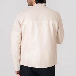 Icon by Gilani <b>Men</b>’s <b>White</b> Leather <b>Jacket</b> - <b>Jacket</b> <b>White</b> - Product Image 5
