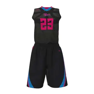 Großhandel Custom Basketball Bekleidung Neueste Basketball Trikot und Shorts Design Sublimation Reversible Basketball Uniform Jersey