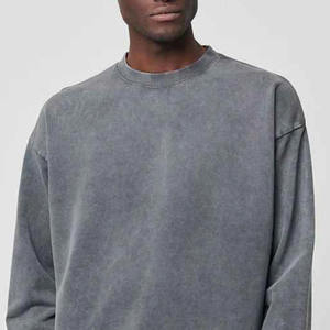 Precio al por mayor, servicio OEM, nueva llegada, camiseta 100% algodón para hombre, lavado ácido, manga larga, corte holgado, camiseta de manga larga con lavado ácido - Product Image 3
