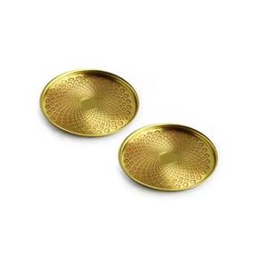 Ensemble de sous-verres en métal au design élégant pour verres à boisson, protection de surface de table lisse - Product Image 3