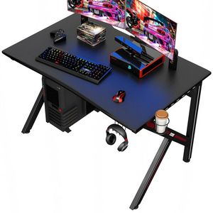 Scrivania a Forma di K con Portabicchieri e Supporto per Cuffie per Gaming - Product Image 2