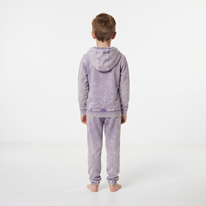 Conjunto Deportivo Informal de Sudadera con Capucha y Cremallera Completa para Niños, Lavado Ácido, 100% Algodón, Ropa Deportiva para Niños y Niñas - Product Image 5
