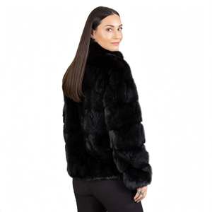 Whiteaura International - Abrigo Elegante para Mujer, con Capucha de Piel Sintética Negra, Estilo Vintage, Cuello Alto, Manga Tres Cuartos, Cálido para Invierno - Product Image 4