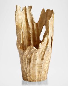 Custom Gold Finish Modern Matt Aluminium <b>Decorative</b> Flower <b>Vase</b> Handmade Tabletop <b>Vase</b> for Home & Wedding Decor - Product Image 1