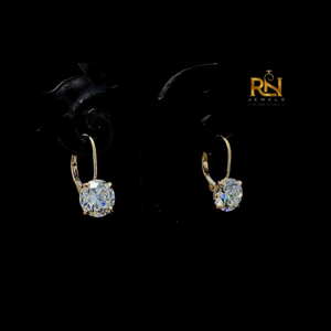 Old Mine Cushion Lab Grown <b>Diamond</b> Leverback <b>Earrings</b> Antique <b>Dangle</b> <b>Earrings</b> 9K 14K 18K Solid Gold Fine Jewelry - Product Image 2