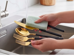 Modern Luxury <b>Gold</b> Flatware Set With <b>Black</b> Handles High Mirror Polish Dishwasher Safe For Wedding Occasions - Product Image 3