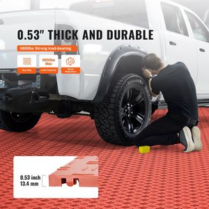 Lot de 25 dalles de revêtement de sol de garage emboîtables 12 x 12 x 0,53 pouces, antidérapantes, texture double face, en plastique pour garages - Product Image 3