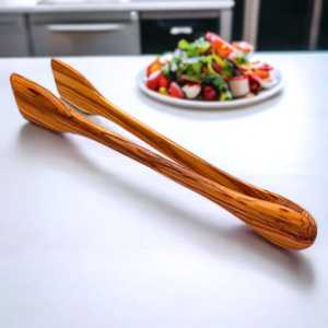 Kitchen Utensil Tool Wooden <b>Clip</b> Bamboo Toast Tongs Natural Laser Kitchenware Ice Tongs - Product Image 4