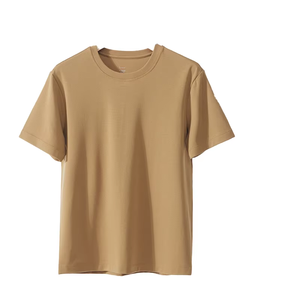 T-shirt en soie modal à manches courtes pour homme, 80 fils, 240 grammes, couleur unie, col ras du cou, idéal printemps-été-automne, tricoté - Product Image 5