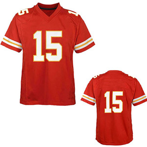 Camiseta de Fútbol Americano Roja con Cuello en V, Número 15, Manga Corta, Transpirable, de Poliéster, Unisex, para Adultos, Ropa Deportiva - Product Image 3