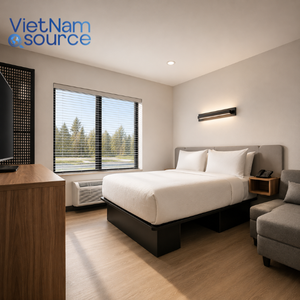 Production de mobilier hôtelier StudioRes avec dimensions de meubles sur mesure, finitions stratifiées et quincaillerie de qualité commerciale au Vietnam - Product Image 6