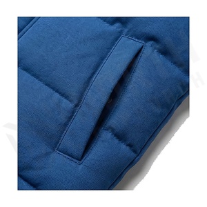 Blue Quilted Vest Stand Collar Zipper Closure Polyester Wadding Winter Wear - Product Image 5