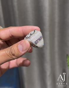 Anillo de Plata de Ley 925 con Moissanita, Banda de Piedras Preciosas con Halo Cuadrado, Joyería Personalizada con Nombre para Boda o Compromiso - Product Image 5