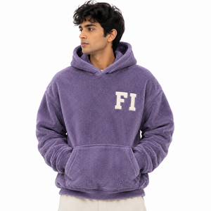 Blouson à capuche zippé en molleton de coton pour homme, doublure Sherpa, chaud et décontracté, idéal pour l'hiver – Fournisseur en gros USA - Product Image 1