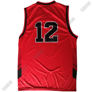 Ensemble de maillot et short de basket-ball personnalisés sublimés SIBRIN |   Concevez votre propre nom et numéro d'équipe |   100% polyester - Product Image 4