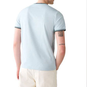 เสื้อยืดคอกลมผู้ชาย ODM ผ้าฝ้ายน้ำหนักเบา ระบายอากาศได้ดี ใส่สบายในฤดูร้อน ทรงปกติ สีพื้น แขนสั้น - Product Image 6