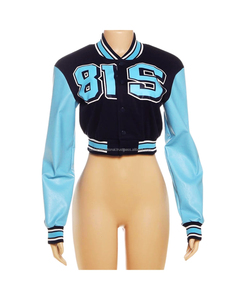 Veste légère pour femme à simple boutonnage avec rembourrage en polyester, col en V épais, fermeture éclair authentique, veste en cuir pour femme - Product Image 5