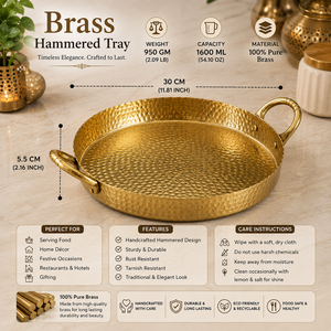 Hand Hammered Brass Kadhai with Handles | Traditional Indian Brass Cooking Kadai <b>for</b> Home Hotel Restaurant Kitchen - Product Image 5