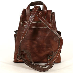 Biyadina Mochila impermeable de cuero genuino marrón oscuro hecha a mano con cierre de cremallera estilo Vintage Premium exudando atemporal - Product Image 2