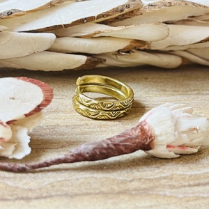 Modern Style Brass Rings Boho <b>Wrap</b> Band Tribal Brass Jewelry Women 18k Gold Plated Floral Leaf Ring For Wholesale/OEM/ODM - Product Image 5