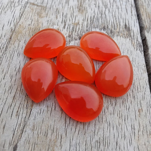 Pierre précieuse cabochon en cornaline de qualité AAA+, forme goutte d'eau, dos plat calibré, pierre non montée, toutes tailles disponibles - Product Image 6