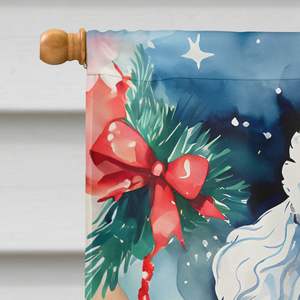 Gran Multicolor Poliéster Caniche Casa de Navidad Bandera Porche Manga Poste Decorativo Patio Banner Obra DE ARTE Colgante de pared - Product Image 3