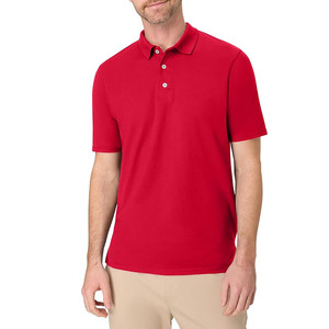 Polo Rojo para Hombre, Manga Corta, Casual, Liso, Tejido Transpirable, Logotipo Personalizado, OEM, ODM Disponible - Product Image 1