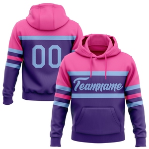 Sweat-shirt à capuche ample pour homme, en polyester/coton, patchwork rouge, bleu marine et blanc, nouvelle conception personnalisée, vente en gros OMMiZ INDUSTRY - Product Image 1
