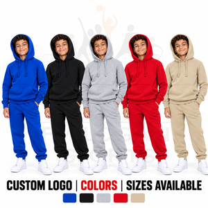 Conjunto Deportivo de Felpa Transpirable 100% Algodón para Niños, Sudadera con Capucha y Pantalones Jogger, Ropa Casual de Invierno - Product Image 5