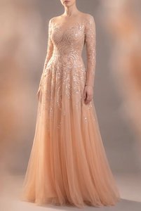 Elegante Vestido de Noche de Sirena con Lentejuelas Pesadas, Diseño de Cuello en V Profundo, Vestidos de Gala de Lujo Estilo Árabe, Ropa para Banquetes, Precio al por Mayor - Product Image 4