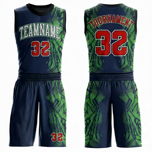 Custom Printed Basketball Jersey Set Light Blue Navy Striped Moisture Wicking Sleeveless Unisex Adult Sportswear - Product Image 6