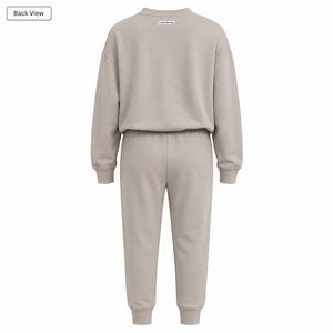 Ensemble de survêtement unisexe décontracté deux pièces, fabrication OEM, marque privée, vente en gros, vêtements de détente - Product Image 2