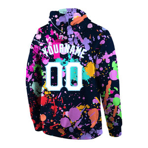 Sudadera con Capucha Deportiva 3D Personalizada con Estampado de Grafiti, Color Blanco y Azul Claro, Estilo Urbano, Informal - Product Image 3